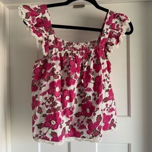 Jennifer Grace Pink and White Floral Top